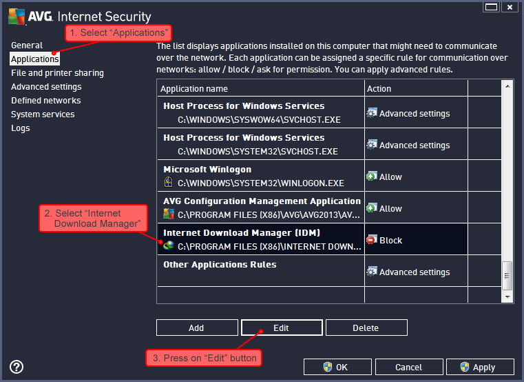 AVG Internet Security settings 4