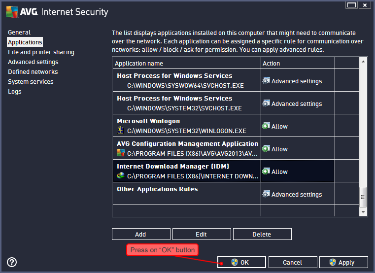 AVG Internet Security settings 6