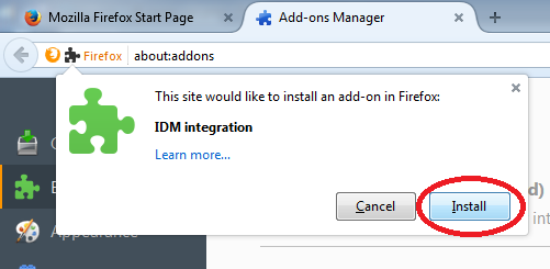 Install FireFox IDM Integration Module