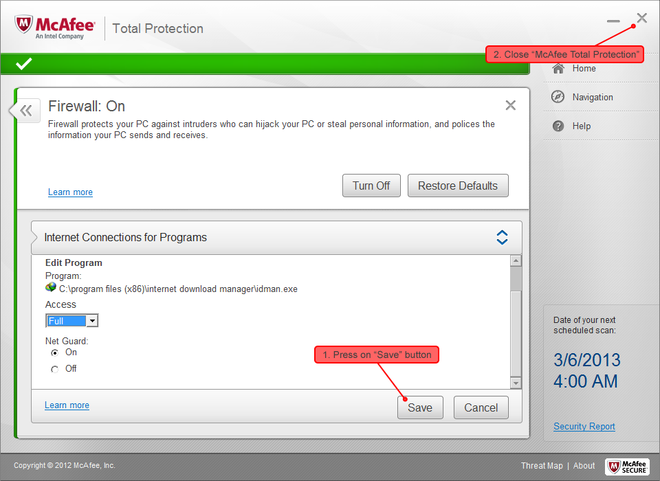 McAfee Total Protection settings 6