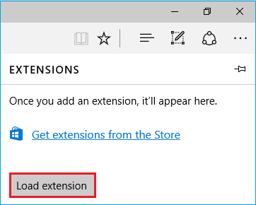 Load extension in Edge